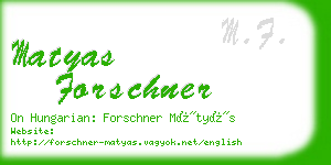 matyas forschner business card